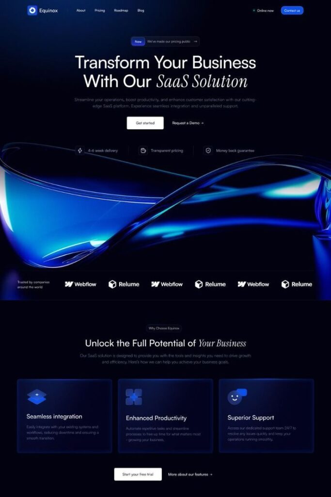 marketing agency website template web design ui design 